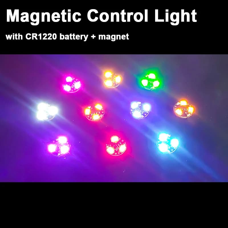 3pcs Magnetic Control Light Super Bright 3-LED Wireless LED Lamp w CR1220 battery magnet DIY Bandai Gunda Robots/Sandtable model