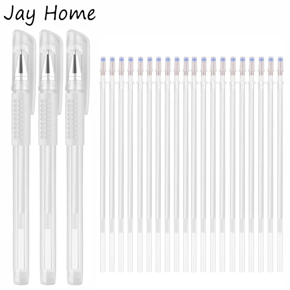 White Heat Erasable Fabric Marking Pens with 20 Refills for Tailors Sewing Quilting DIY Dressmaking Embroidery Heat Erase Pens