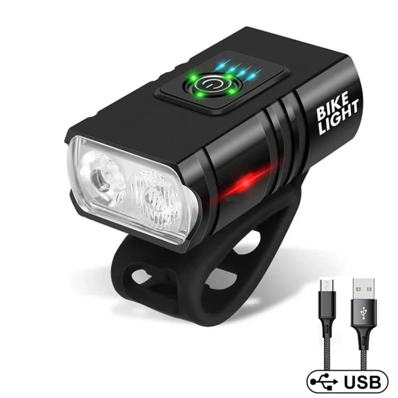 T6 Bike Front Light USB Rechargeable Bicycle Led Light Power Display Waterproof Bicycle Headlight Flashlight Cycling Accessories