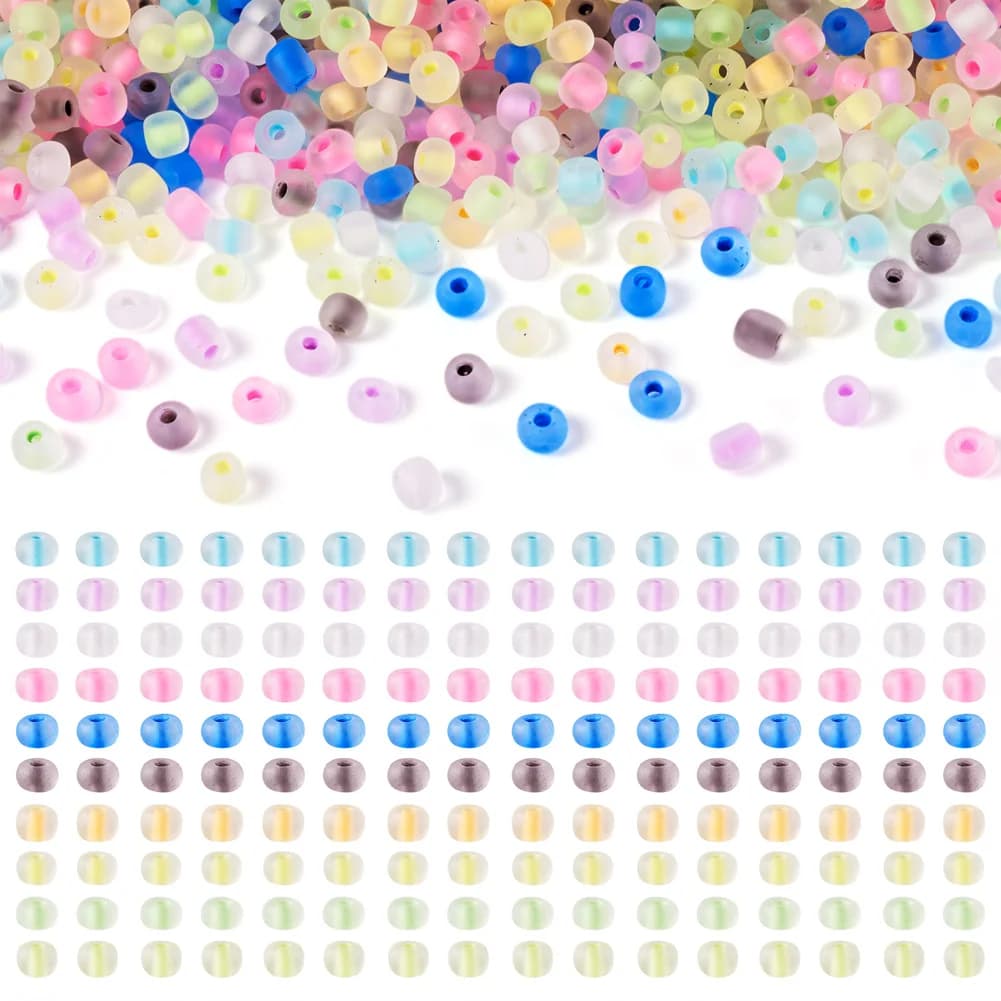 100G Luminous Translucent Round Glass Seed Beads Inside Colours Mixed Color for Making DIY Jewelry Necklace Bracelet Earring