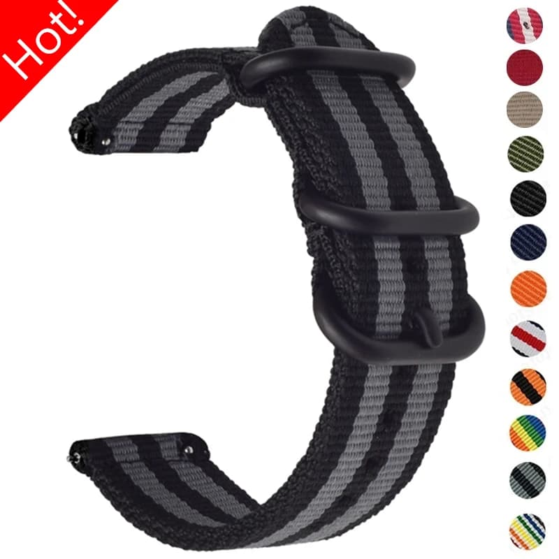 22mm 20mm Nylon Strap for Samsung Galaxy Watch 6 4Classic 5Pro 6/5/4 44 40mm Gear S3 18mm 24mm Bracelet for Huawei Watch GT 4Pro