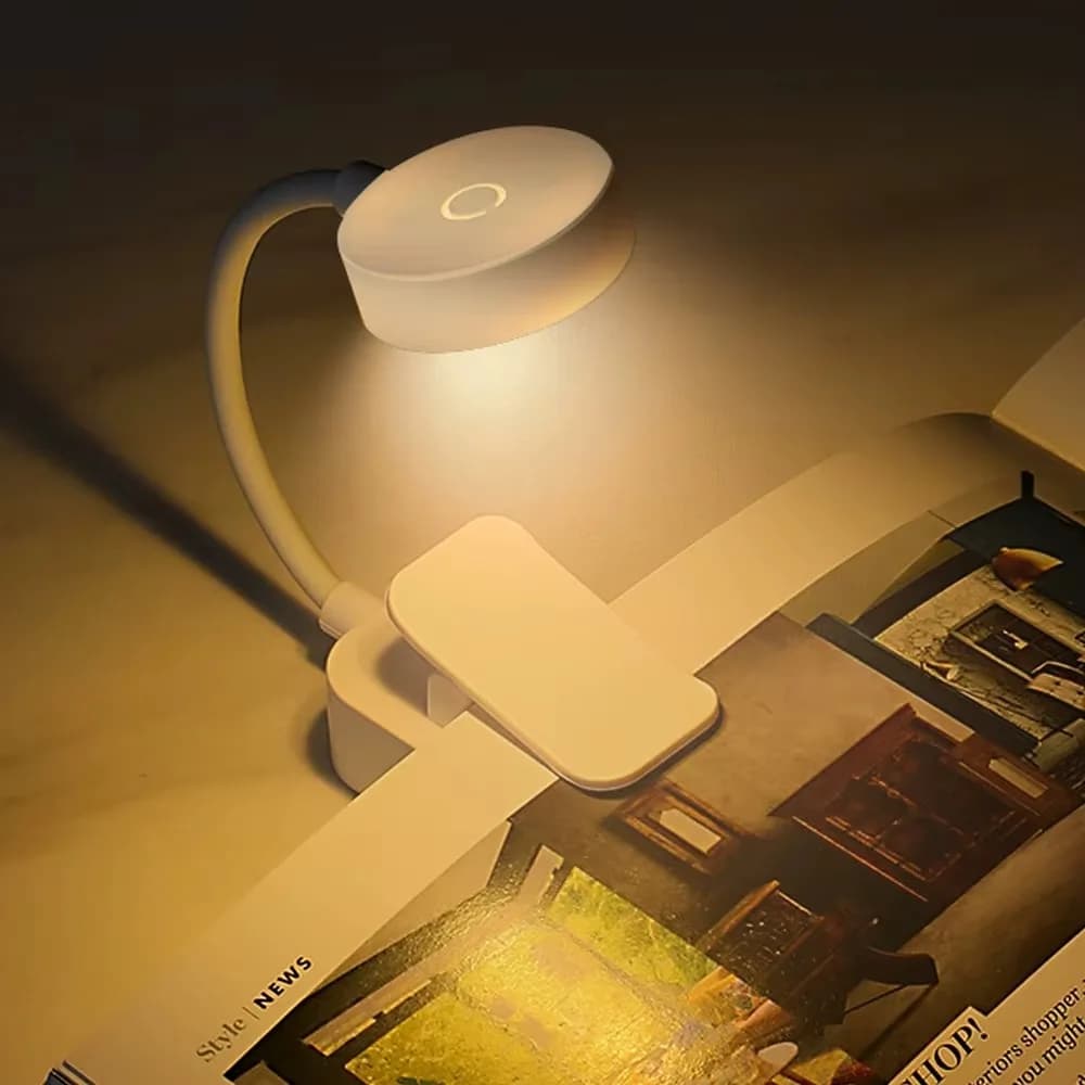Mini LED Reading Book Light Table Lamp 3 Modes Adjustable USB Rechargeable Clip-On Study Reading Lamp for Travel Bedroom Book