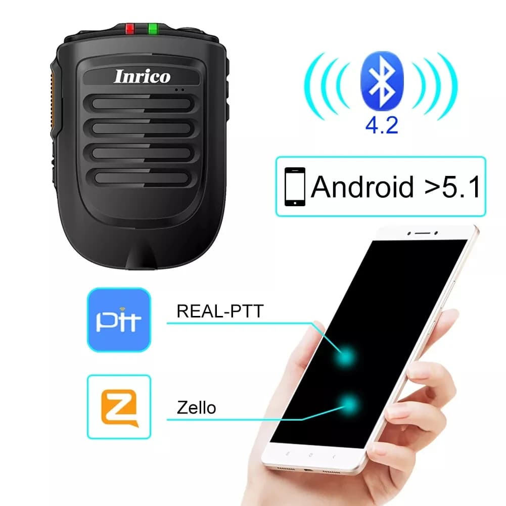 Inrico B01 Wireless Microphone for F22 4G-W2PLUS T320 3G/4G Radio REALPTT ZELLO support Wireless Handheld Microphone