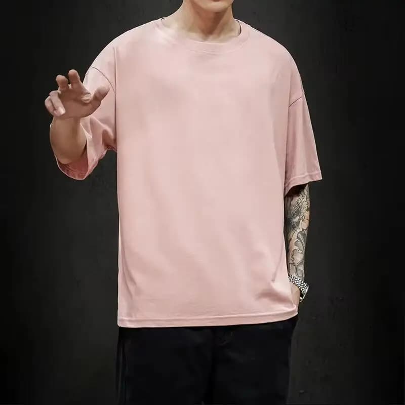 New Summer Men's T Shirt Fashion Solid Basic Loose Hip Hop Short Sleeve T-Shirts For Men Women Casual Cotton Streetwear Top Tees