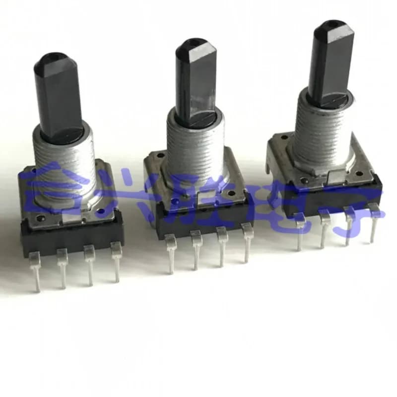 1 Piece Audio Volume Encoder 360 Degrees 24 Pulses R-V300 Power Amplifier Volume Adjustment Knob Shaft Length 22MM