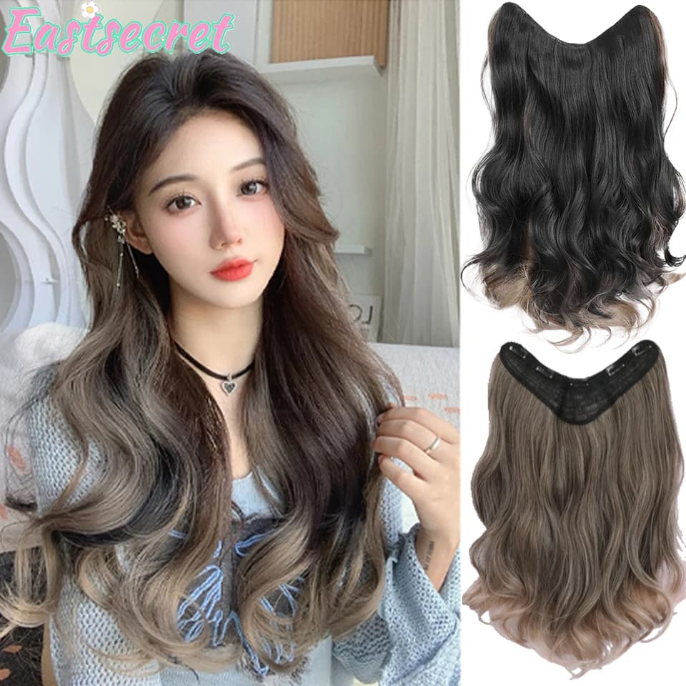 EAST Synthetic Long Curly Hair Gradient Paris Painted Wig Patches With Increased Hair Volume And Fluffy Hair Extensions