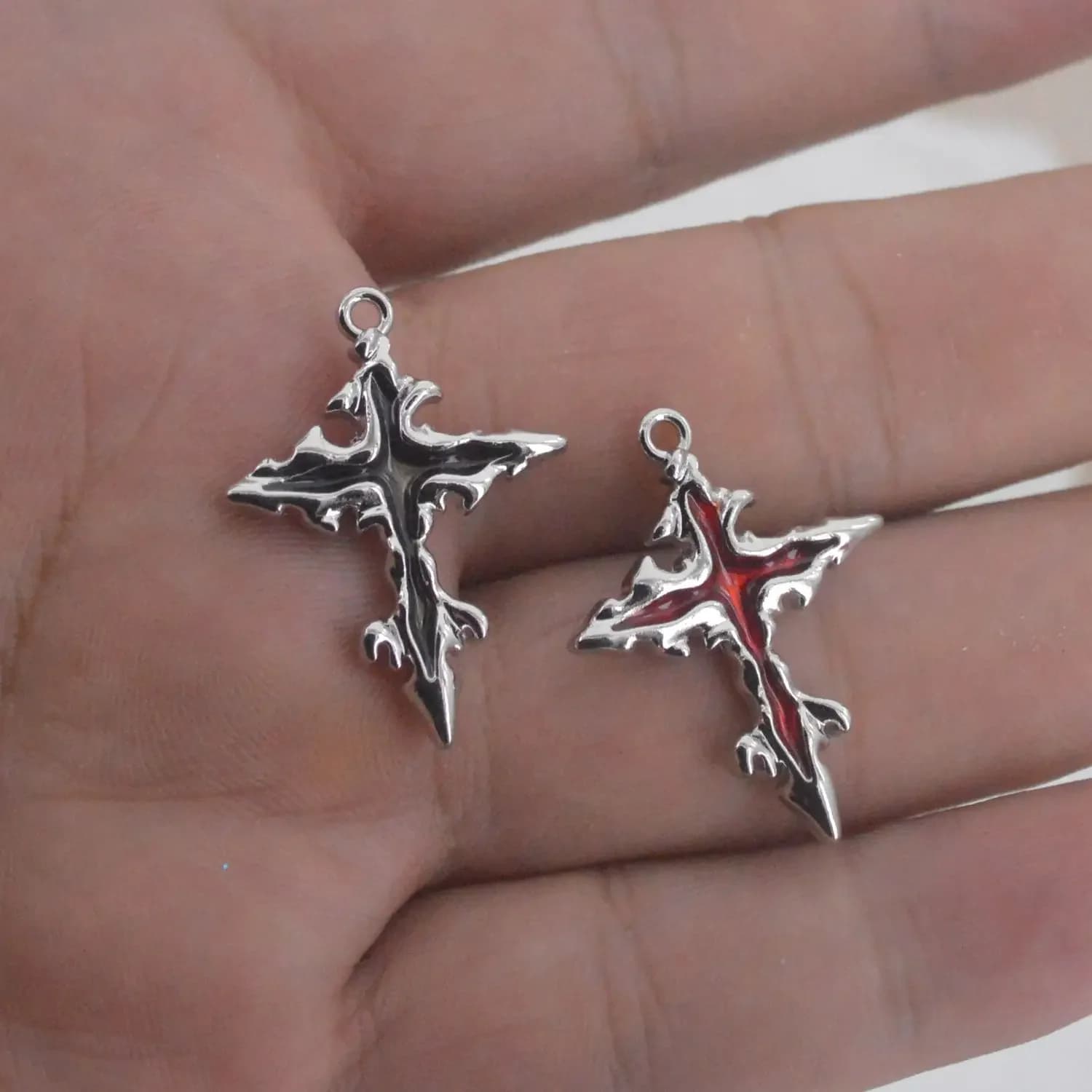 5pcs New Cross Gothic Charms Y2K Style Religious Pendants DIY Earring Bracelet Necklace Accessories For Jewelry Making Findings