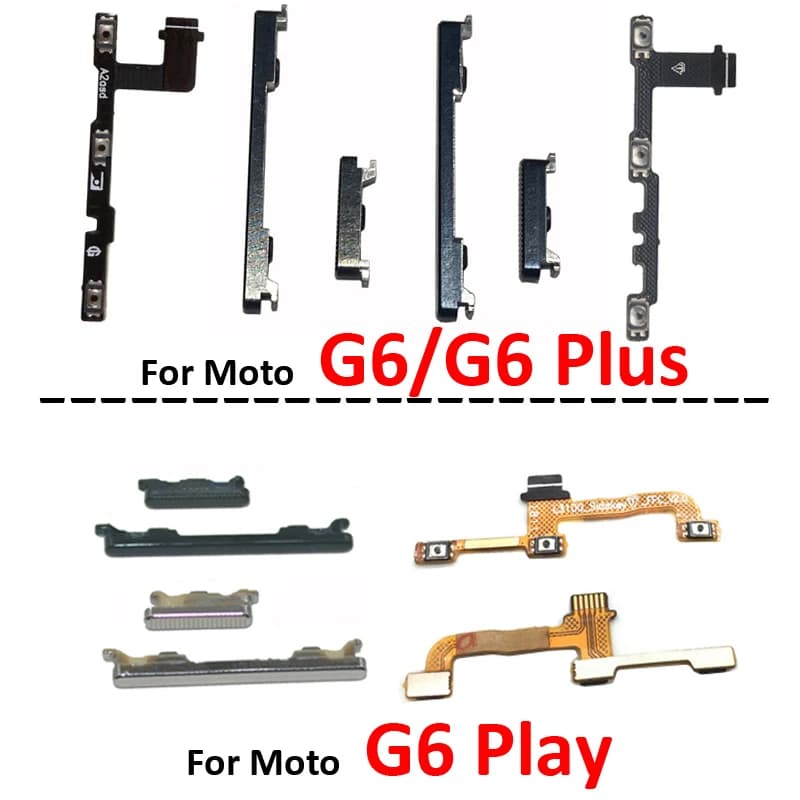 Phone Power Volume Button For Motolora Moto G6 Play Plus New On Off Key Flex Cable Replacement Part Black
