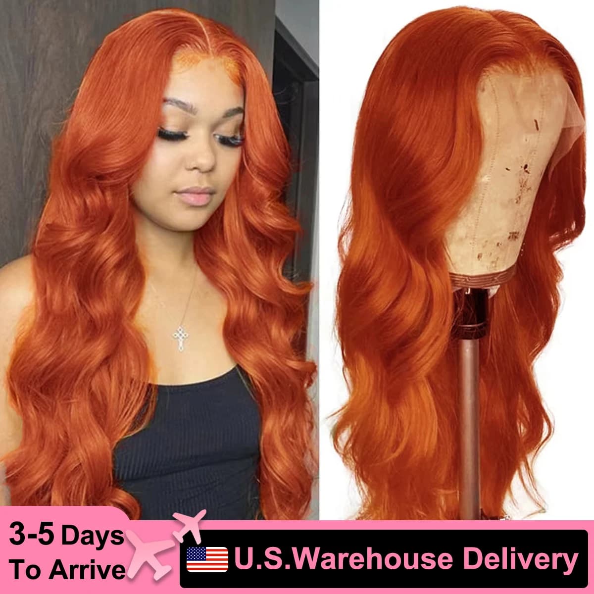 Orange Ginger Lace Front Wig Human Hair Body Wave 13X4 Hd Lace Frontal Wig 30 Inch Transparent Colored Brazilian Human Hair Wigs