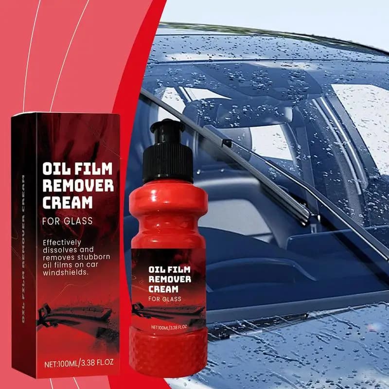 Car Glass Oil Film Remover Powerful Windshield Cleaner Car Glass Sponge Cleaning Brush Water Spots Stain Removal Auto Detailing