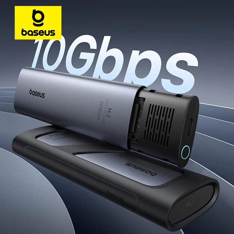 【New Sale】Baseus M2 SSD Enclosure Case 10Gbps NVMe Protocol M.2 to USB Type C 3.2 Gen2 8TB Metal External Adapter NVME SSD Case