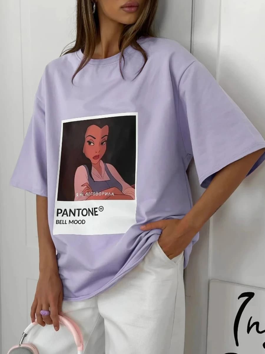 Sunuyoo Summer New 100% Cotton Women's Printed T-Shirt Fashionable O-Neck Loose Short Sleeved Female Casual Cute Printed  Top