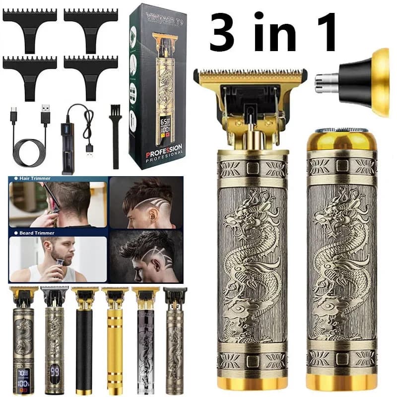 Hot Sale 3 in 1 Charger Battery Men Cordless Beard Body Barber Shop Professional Electric Nose Hair Haircut Razor Shaver Machine