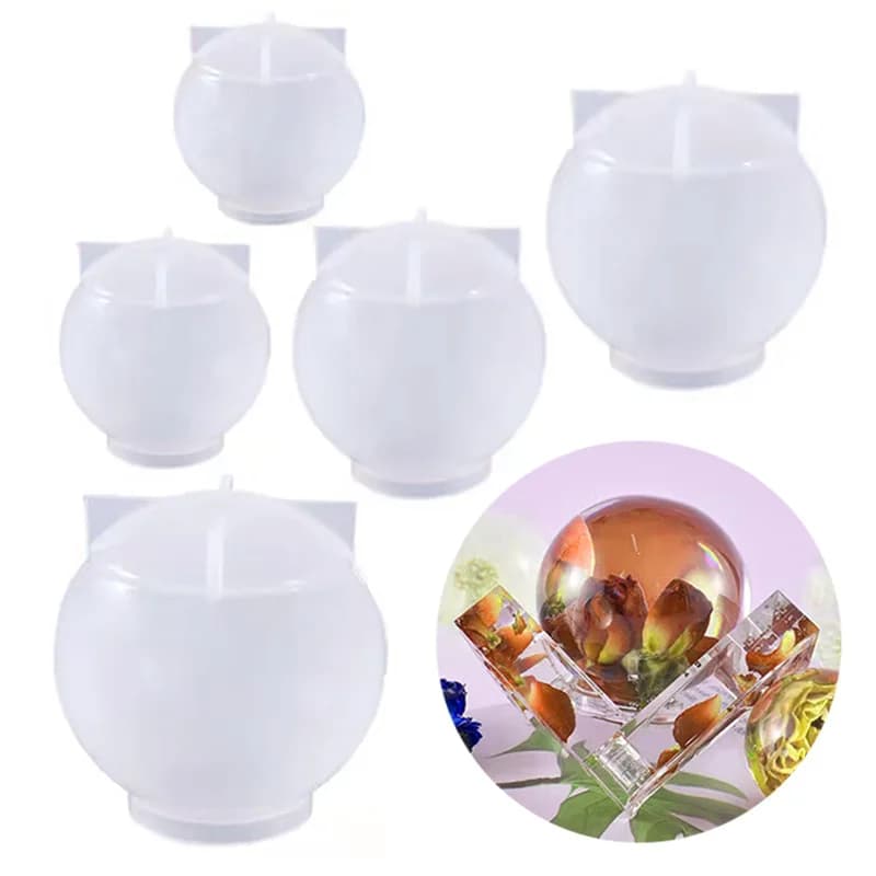 1Pcs 3D Ball Shape Silicone Mold 35-80mm Planet Ball Epoxy Resin Molds Handmade Craft Casting Mould Home Decoration Tools
