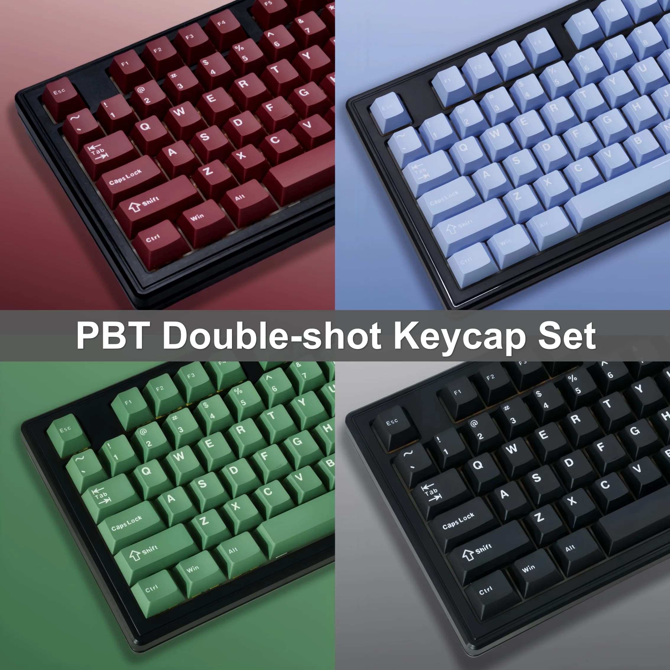 11 Colors PBT Keycaps 126 Keys Cherry Profile Double-shot Legends Keycap Set for Mx Cherry Switch Mechanical Keyboard DIY Kit