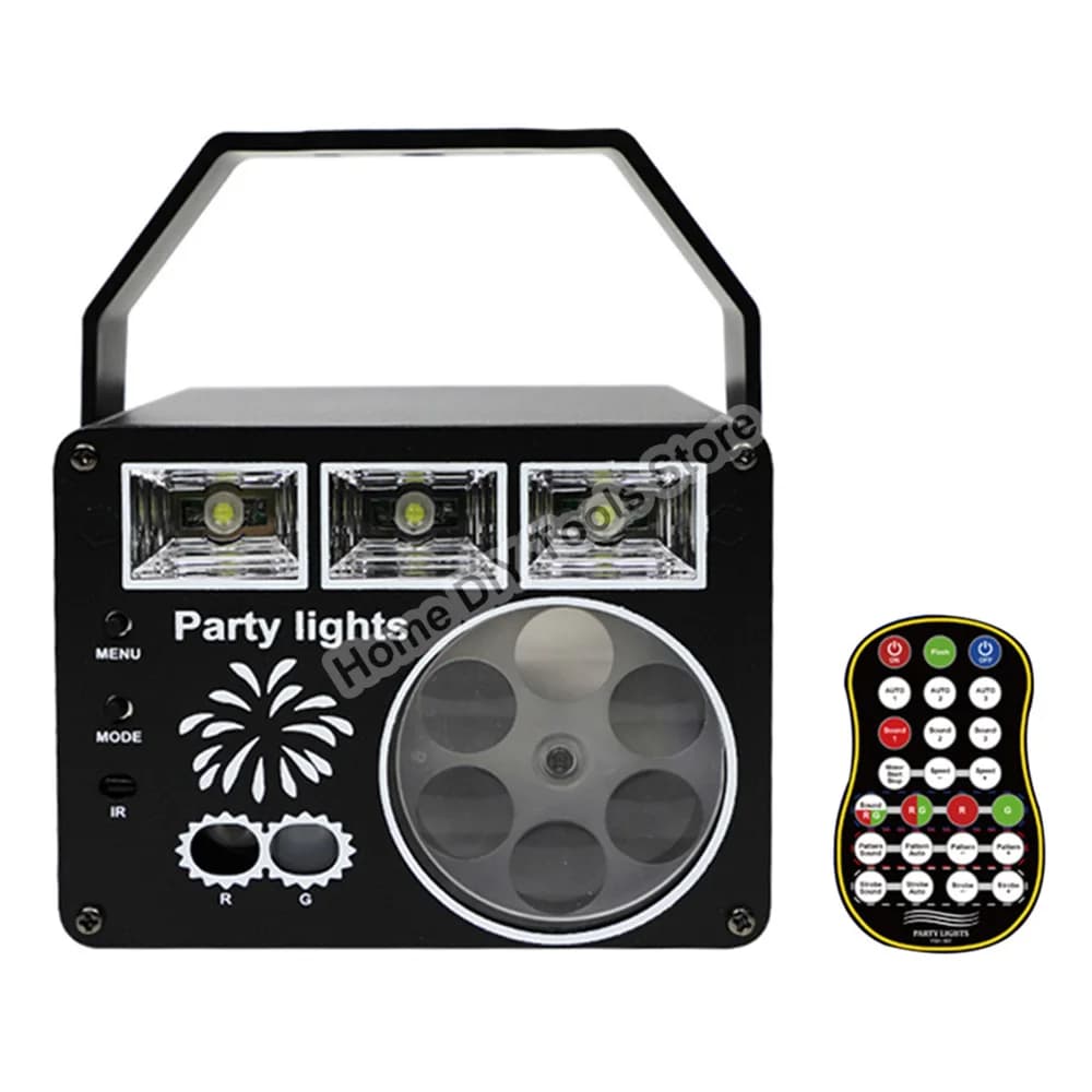 LED 3 In 1 Honeycomb Pattern Party Light Disco Ball Projector Sound Activated Birthday Bar DJ Karaoke Indoor Disco Decoration