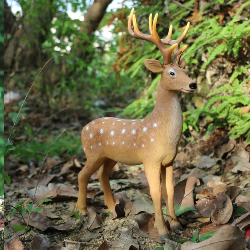 Resin Deer Wildlife Animal Antlers Garden Accessories Figurines Statue Indoor Outdoor Decoration Ornaments Gifts Yard Lawn Decor