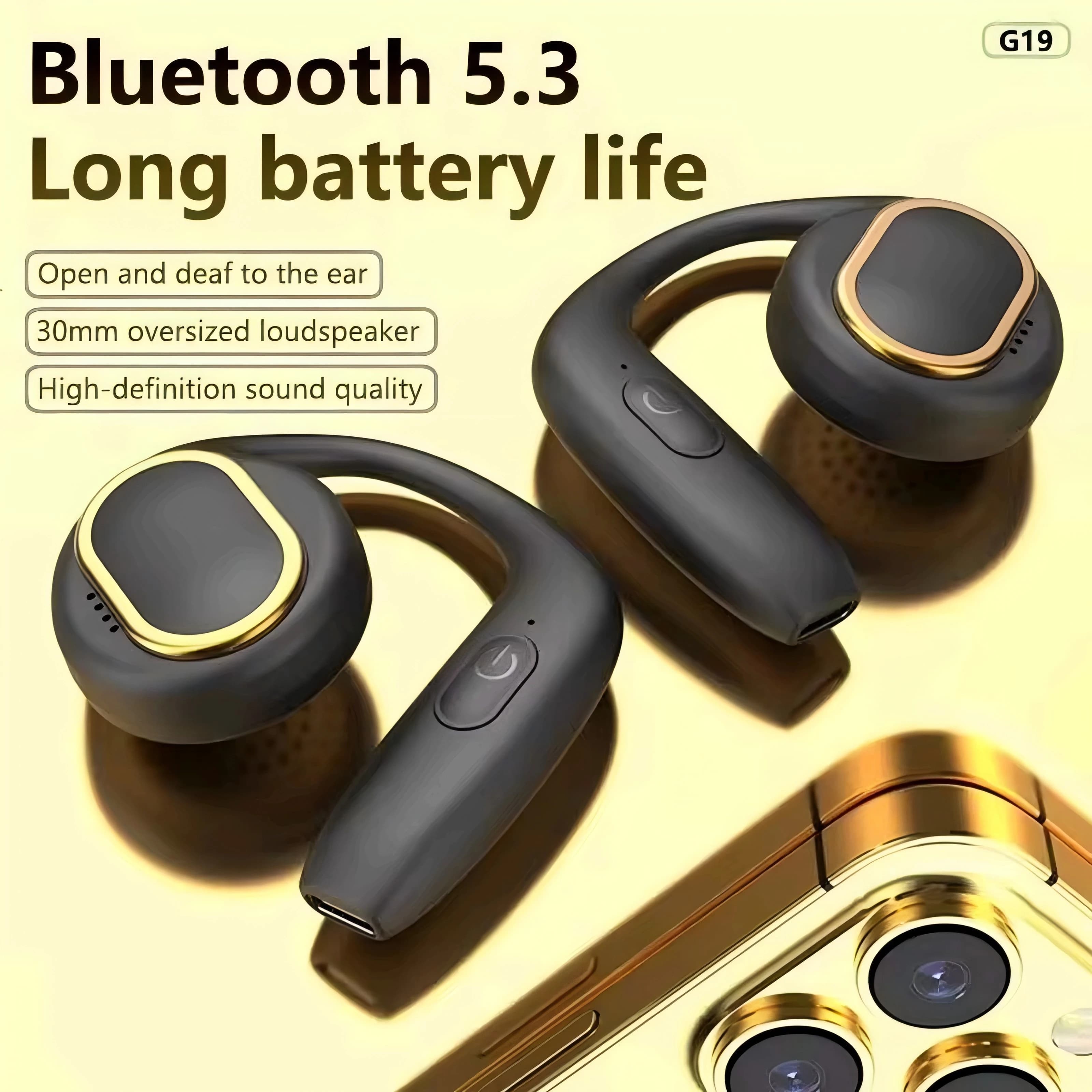 G19 extra large speaker OWS open non-in-ear binaural universal wireless headphone air conduction earhook Bluetooth headset