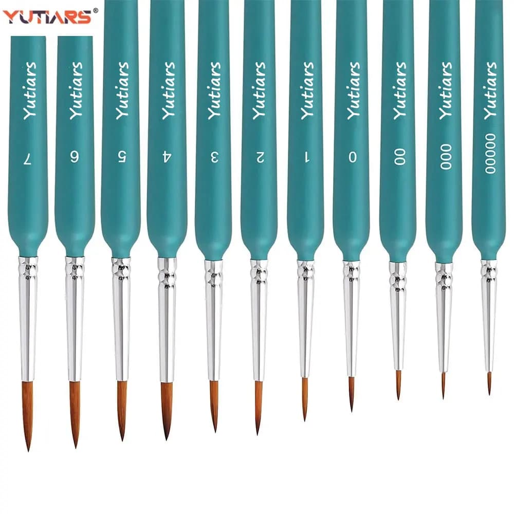 11pcs Miniature Paint Brushes Art Painting Brushes Paint Brush Gouache Watercolor Oil Paints Artists Hand Painted Brush