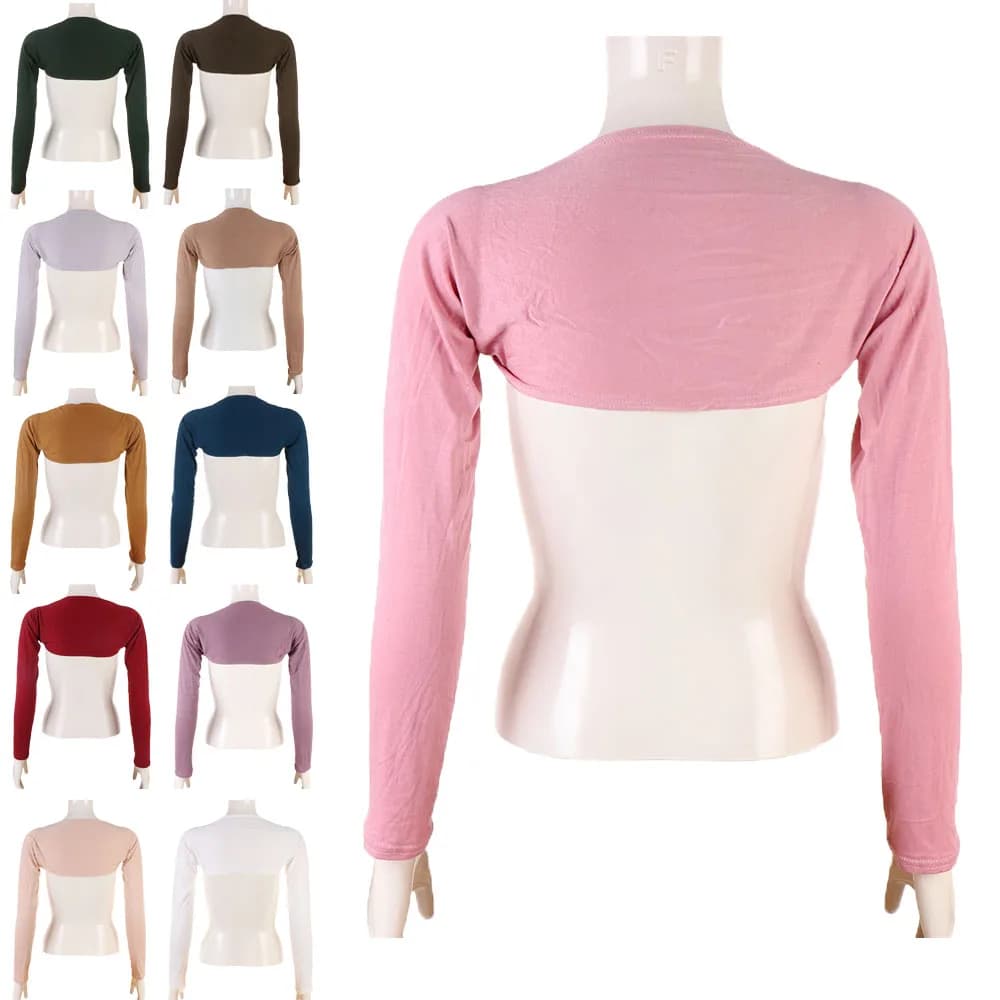 Summer Women Soft One Piece Long Sleeve Elastic Modal Arm Warm Cover Shrug Hijab Tops Muslim Clothes Glove Sunscreen Oversleeve