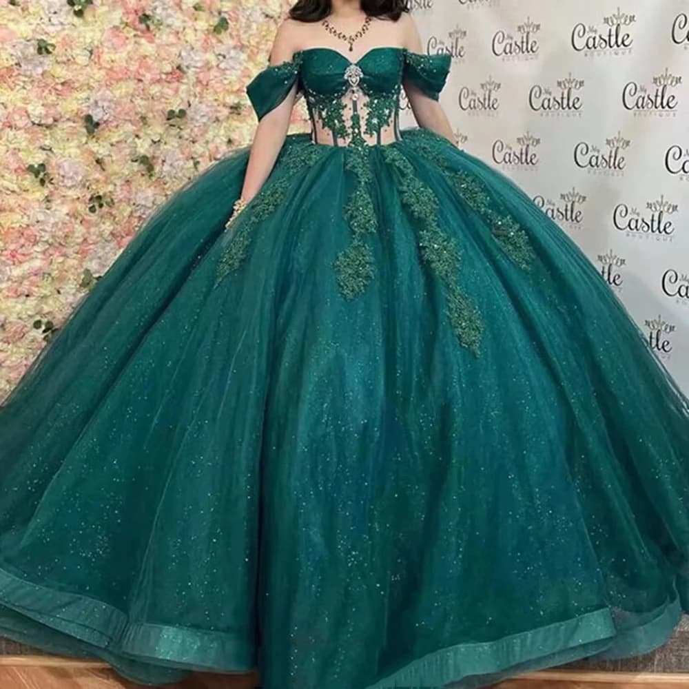 Customized Elegant Ball Gown Quinceanera Dresses Appliques Off Shoulder Prom Birthday Party Gowns Formal Vestido De Anos 15