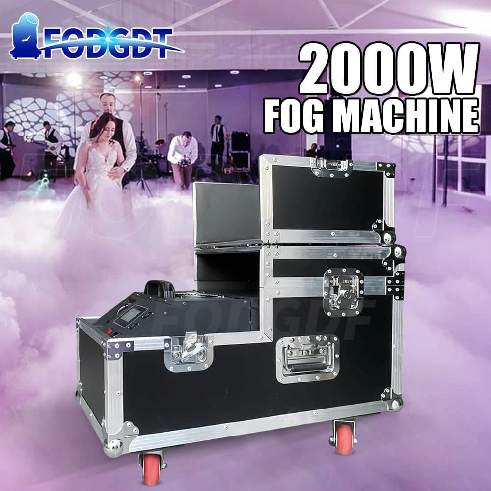 Double Tube 2000W Water Fog Machine US Warehouse Low Lying Fog Machine Smoke Equipment DMX Control for Disco Wedding Party Stage