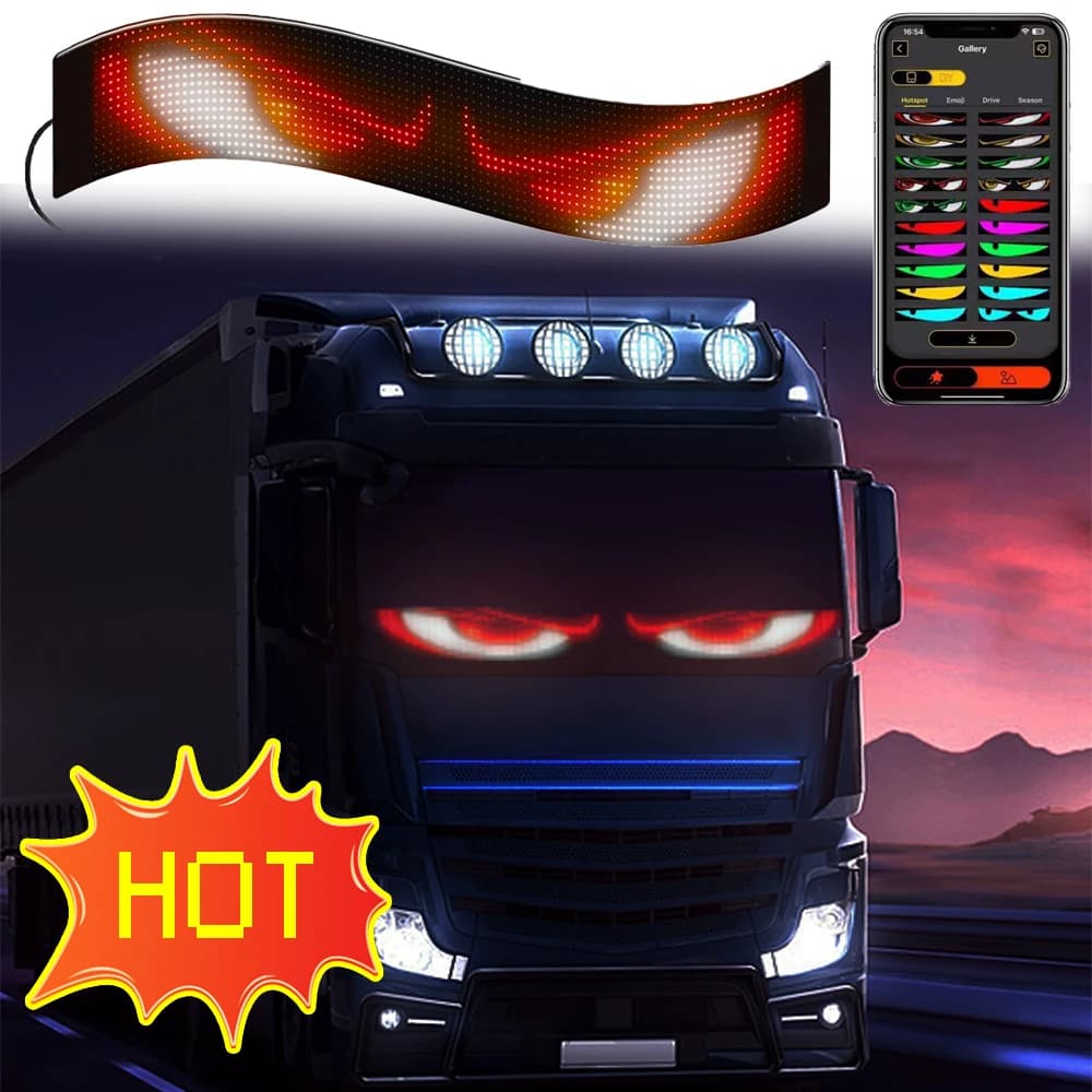 LED Sign Car Scrolling Advertising USB 5V Bluetooth App Control Logo Light Custom Text Pattern Animation Programmable Display