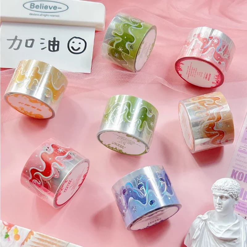 1 Roll Transparent PET Fruit Jam Washi Tape Kawaii Decorative Masking Tape for Sticker Scrapbooking Cute Journal Stationery