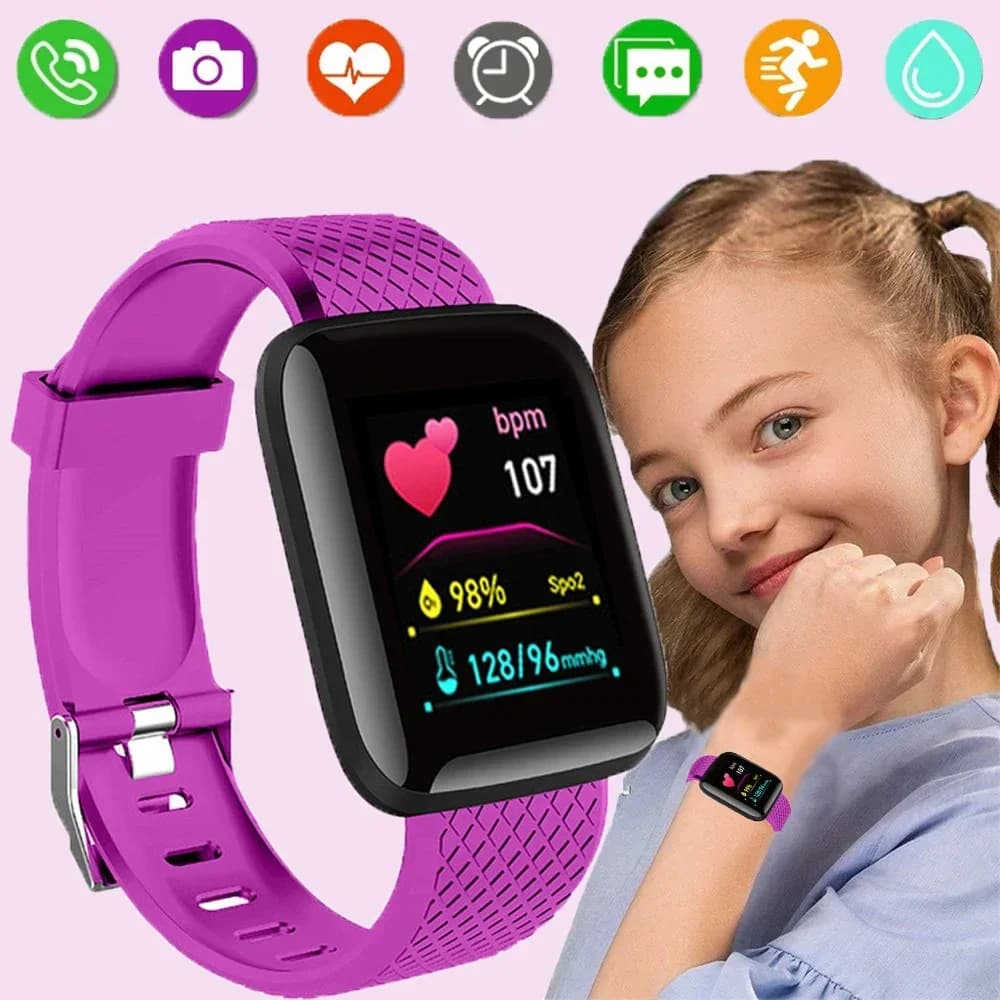 Children's Smart Watch Led Digital Clock Waterproof Smartwatch Kids Sports Heart Rate Monitor Fitness Tracker Watch Boy and Girl