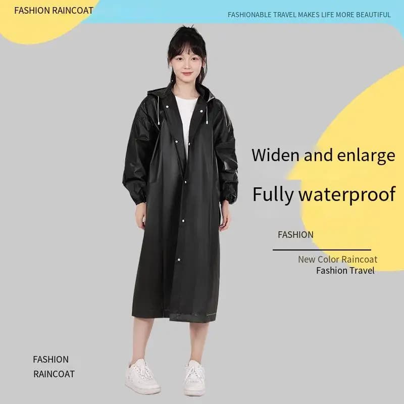 High Quality Eva Raincoat Neutral Women's Waterproof Men's Black Camping Hiking Thickened Non-disposable Raincoat Set
