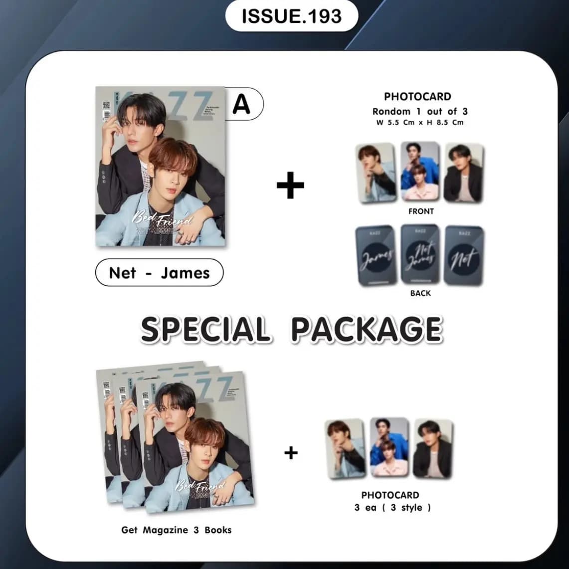 [pre-sale] Thai BL star Net James Kazz Magazine 193 # ONETV Thai Drama Bed Friends