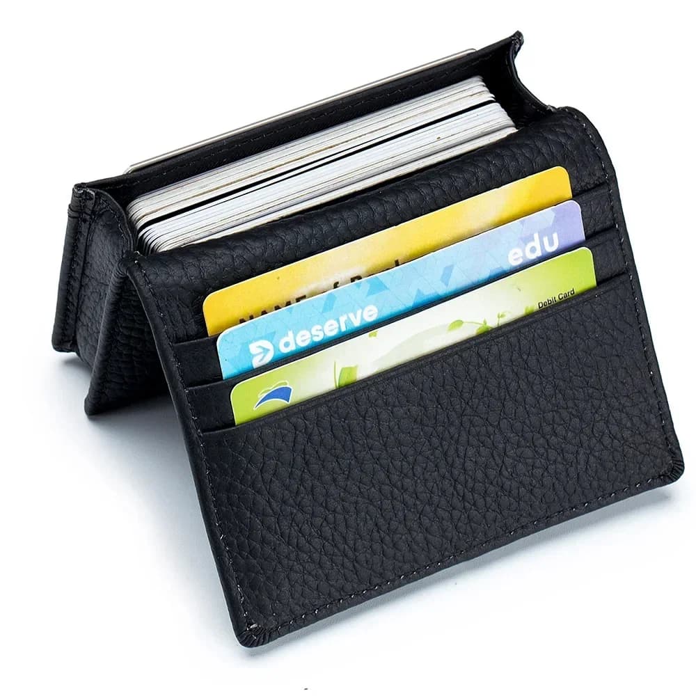 Real Leather Credit Business Mini Card Wallet Man Women Smart Card Holder Slim Money Case Coin Purse Small Soft Cow Leather Bag