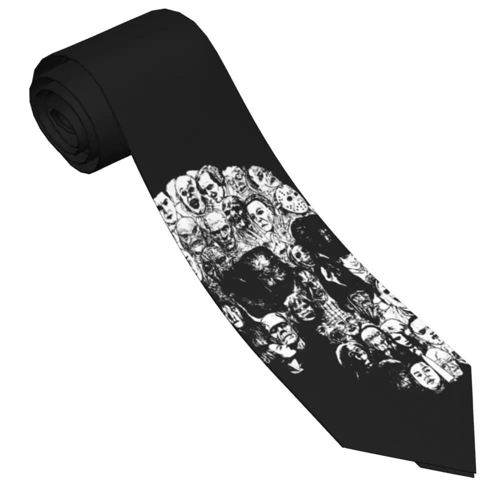 Movie Horror Skull Necktie Unisex Skinny Polyester 8 cm Wide Neck Tie for Men Accessories Cravat Wedding Accessories Office