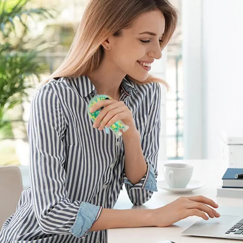 Squeeze Fidget Toys Fun Squeeze Toy With Colorful Beads Alien Pinch Press Ball Squeeze Toy Relieve Stress Squeeze Sensory Toys