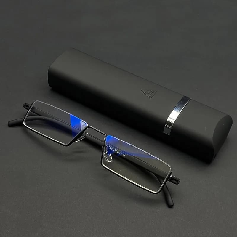 TR90 Presbyopic Glasses Man Blue Light Reading Glasses Men Metal Square Glasses Portable Fashion with Box Gafas De Lectura