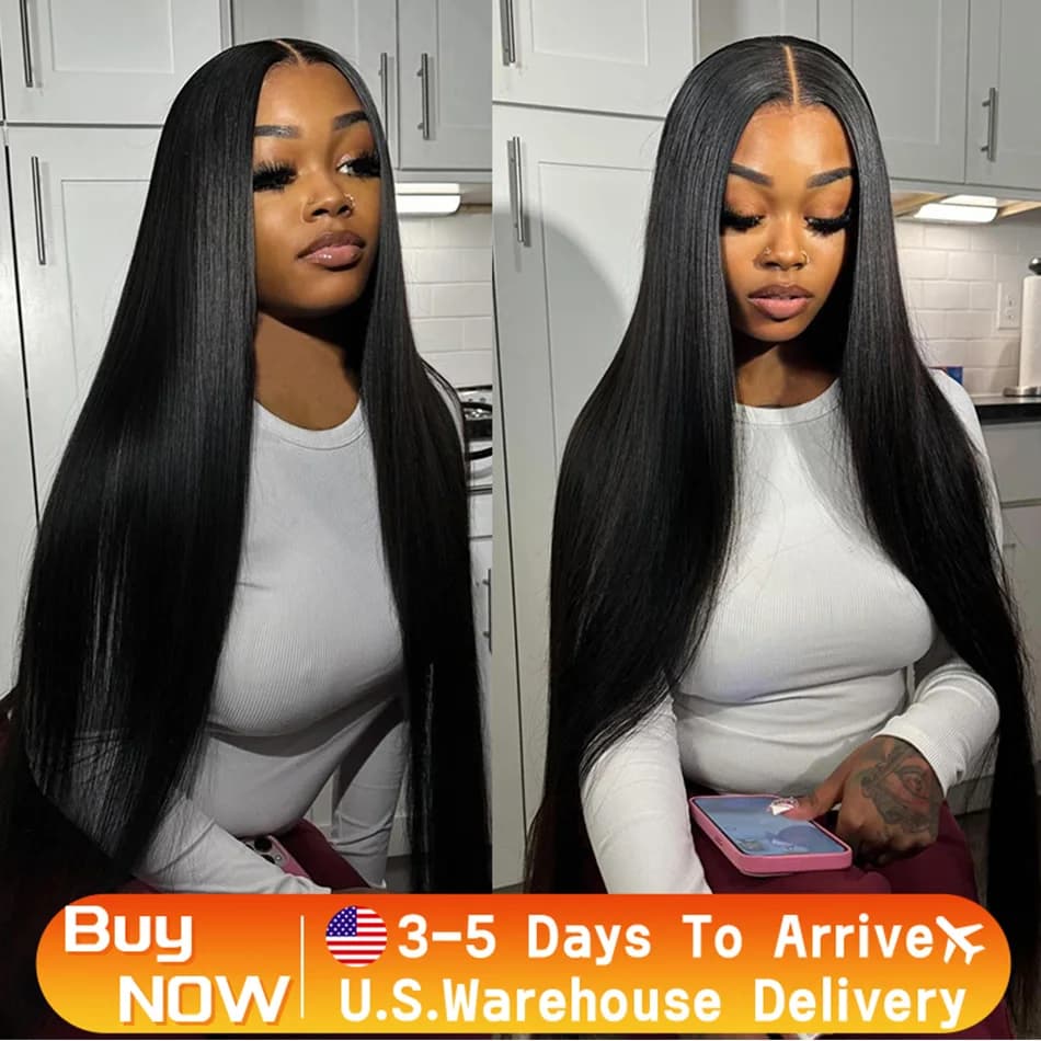 40 Inch 220 Density 13x6 HD lace Frontal Wig 13x4 Lace Front Human Hair Wigs Full to Wear Straight Human Hair Wigs for Women
