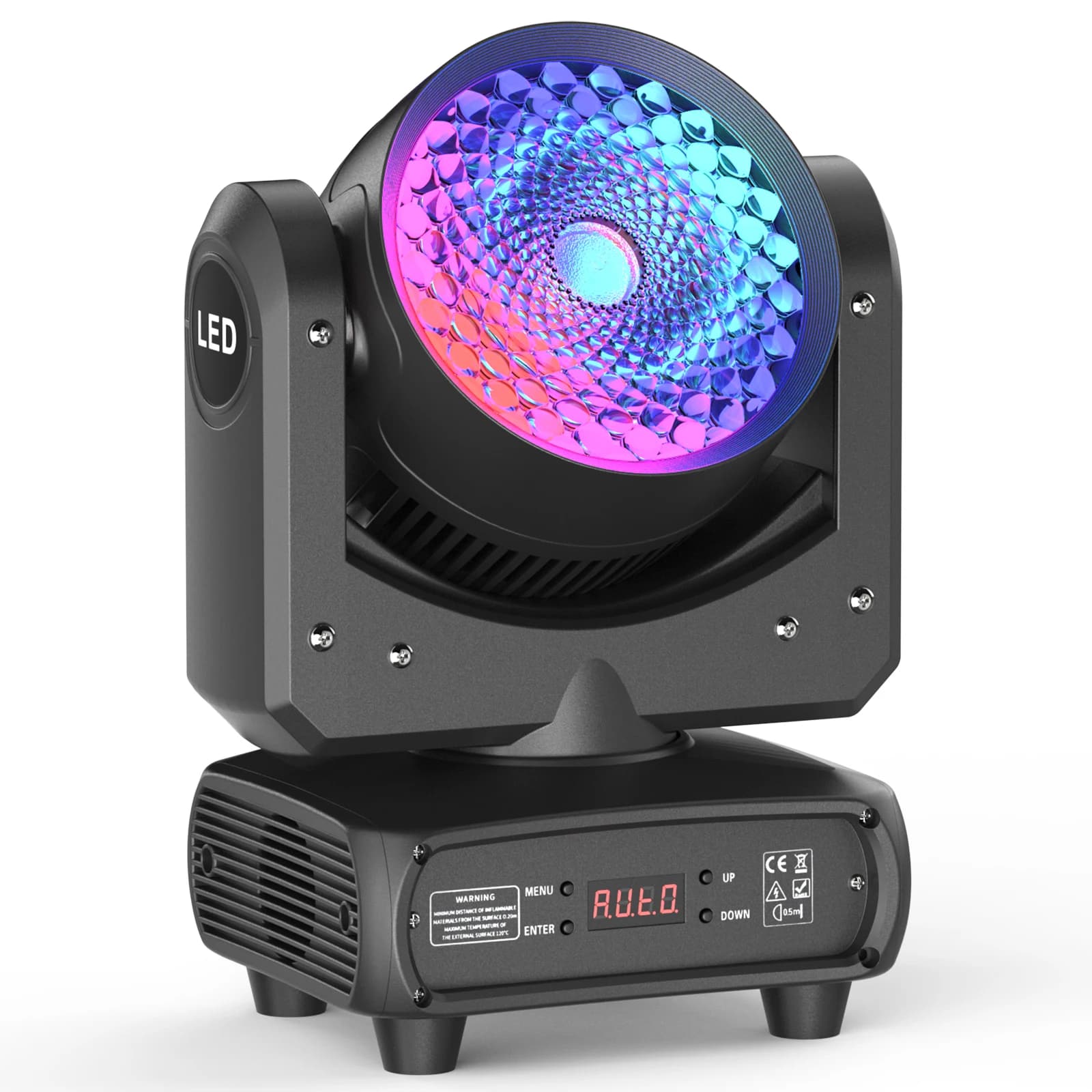 U'King 150W High Brightness Moving Head Light COB+LED RGBW 4in1 Stage Effect Lighting Rotating DMX512 for DJ Party Wedding Disco