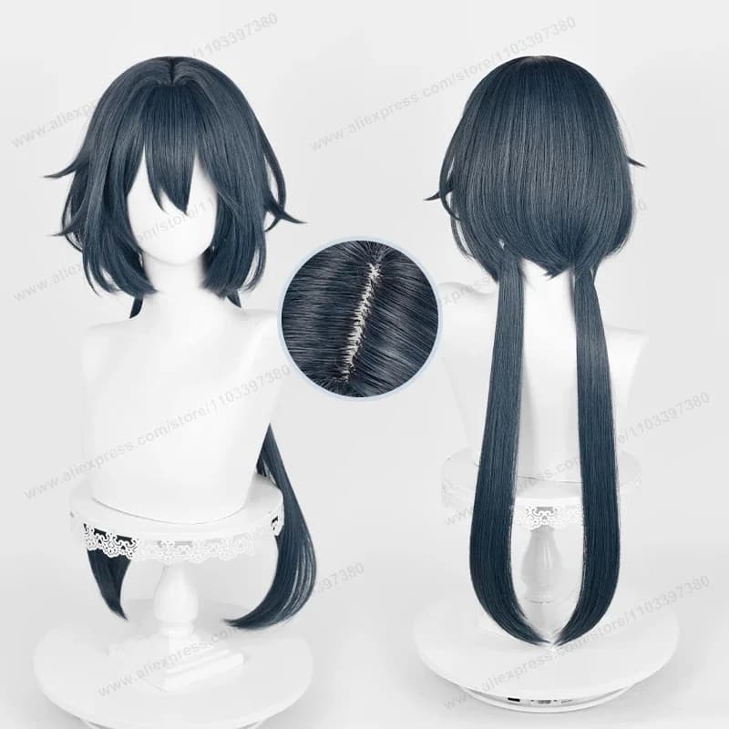 Yunli Cosplay Wig Synthetic Hair Honkai Star Rail HSR Yun Li 78cm Long Women Gray Blue Hairs  Anime Heat Resistant Wigs