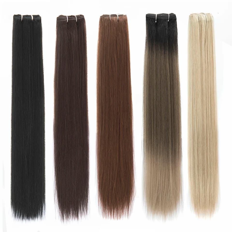 90cm Straight Hair Bundles 36 inches Synthetic Straight Hair Extensions 1B #4 High Temperature Fake Hair  Fast Shipping