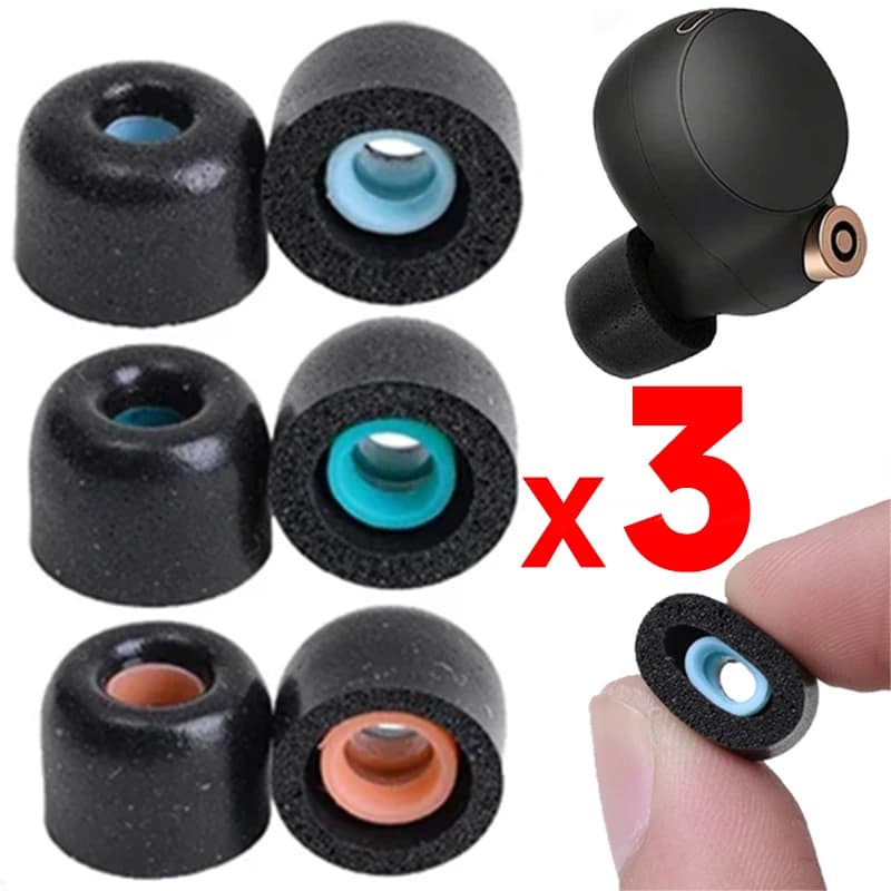 3-1Pairs for Sony WF-1000XM4 WF-1000XM3 Memory Foam Ear Tips Universal Anti-Slip Wireless Earphones S M L Replacement Earplugs