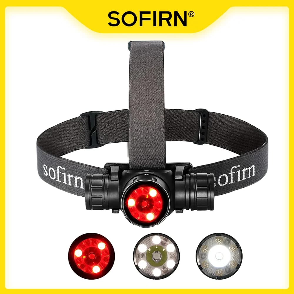 Sofirn HS21 Headlamp 2000lm EDC 18650 USB C Rechargeable Flashlight SFT40 Led Powerful Headlight IP65 Infrared Induction Torch