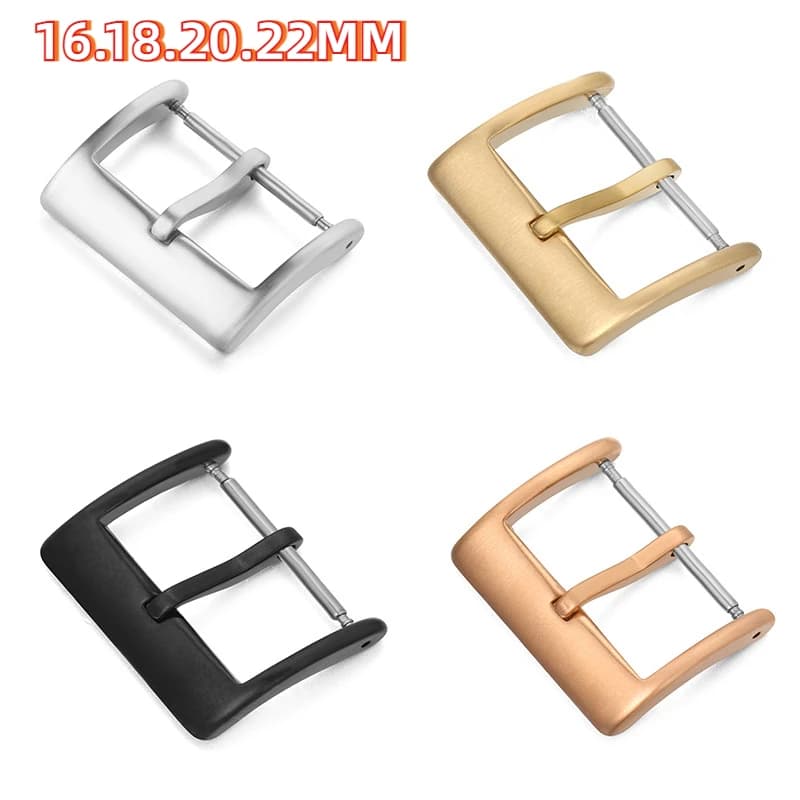 16 18 20mm 22mm 24mm 26mm Stainless Steel Watchband Clasp Brushed Matte Replacement Watch Strap Buckle Repair Parts Black Gold