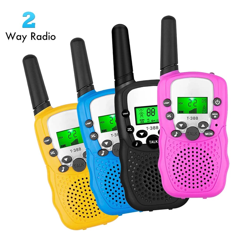 1 Pair Rt-388 Kids Walkie Talkies 0.5W Portable Child Electronic Radio Voice Interphone Outdoor LCD Display Toys Christmas Gifts