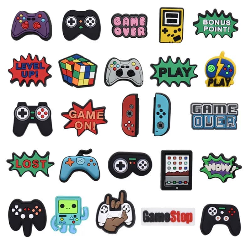 Game Shoe Charms for Crocs Accessories Gamepad Gaming Women Clogs Boy Buckle Kids Pins Decoration Jeans Men Shoes Accessories