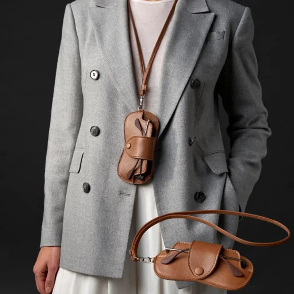 Fashion Leather Soft Sunglasses Case For Men Luxury Glasses Box Portable Hanging Glasses Case Cover Bag Eyeglasses Accessories