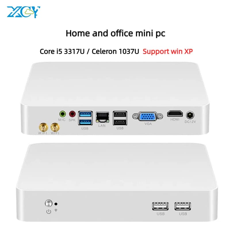 XCY Mini PC Intel Core i5 4200U 3317U i7 4500U J1900 Win10 Win11 Linux Ubuntu Office Desktop HTPC Personal Computer