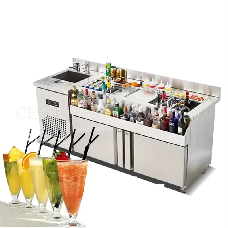 High Quality Bartending Station Easy Set Up Stainless Bar Table Customizable Prep Area Arrangements Mixing Drinks Prep Table