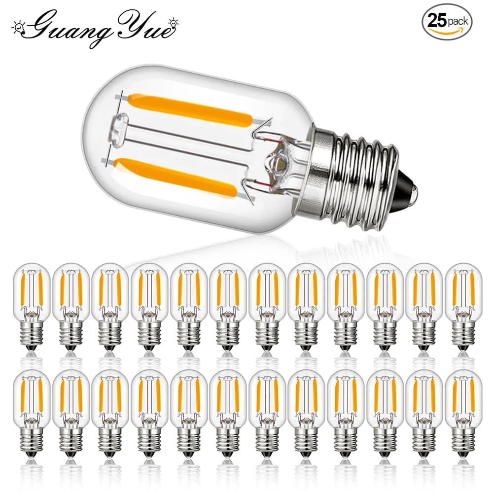 Dimmable Candle LED Filament Bulb E14 T20 1W Cold Light Warm White 7W Equivalent Vintage Mini LED Bulb E12 Outdoor Decoration
