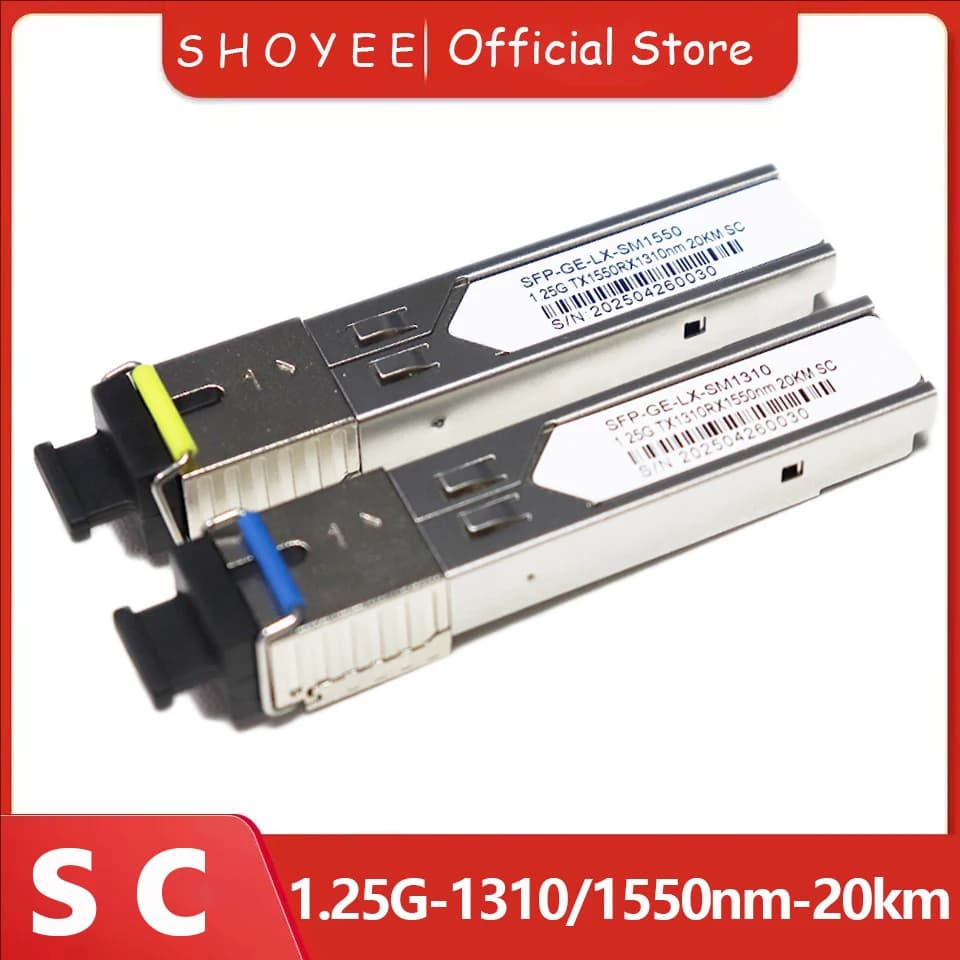 SC New SFP Transceiver SFP Module 1.25G 1310nm/1550nm 20km fiber switch Compatible module with Switch Optical Module