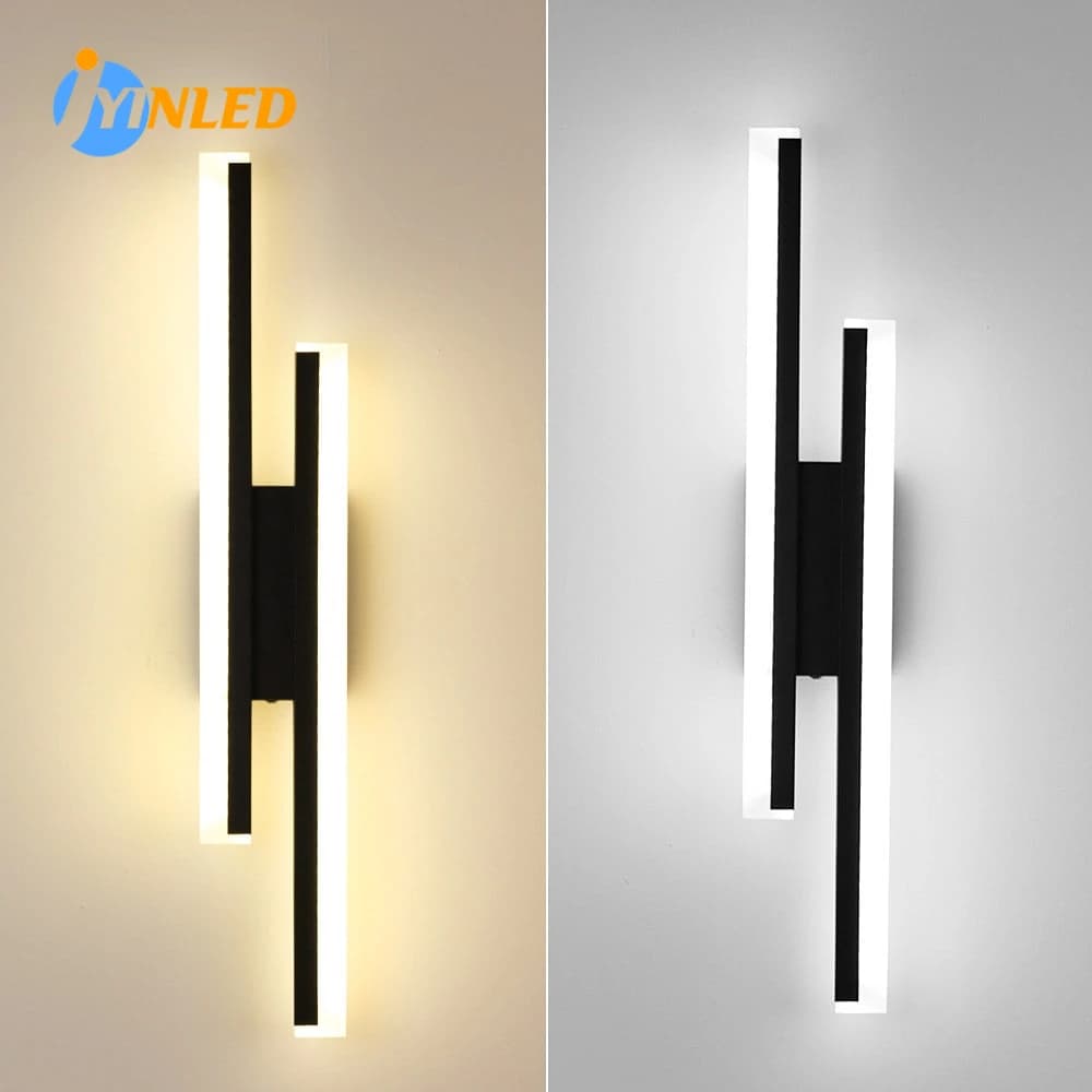 Modern LED Wall Lamp Black Gold Dimmable Decorative Spotlight for Bedroom Living Room Bedside Background Lamp Interior